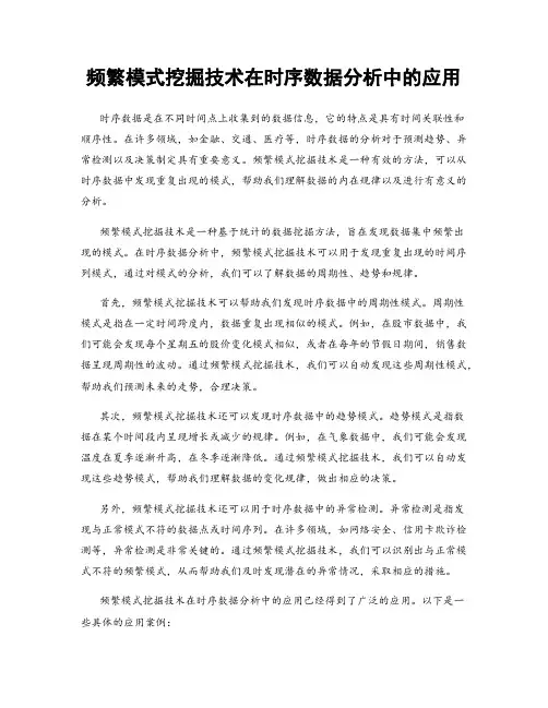 频繁模式挖掘技术在时序数据分析中的应用