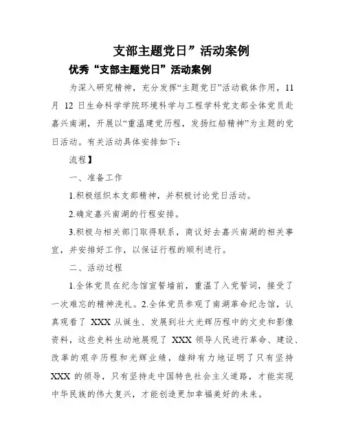 支部主题党日”活动案例