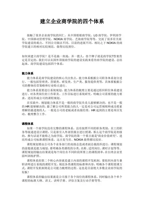 建立企业商学院的四个体系_