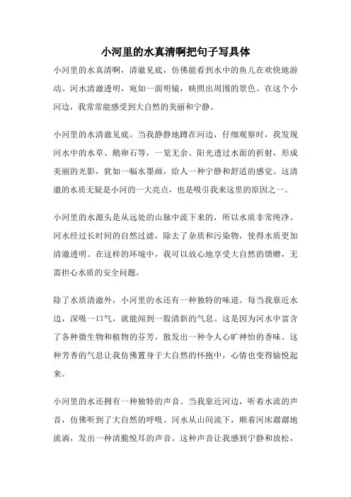 小河里的水真清啊把句子写具体