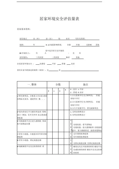 居家环境安全评估量表-Microsoft-Word-文档