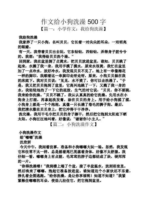 狗作文之作文给小狗洗澡500字