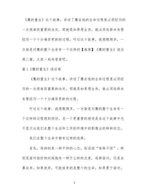 【推荐】《鹰的重生》读后感三篇