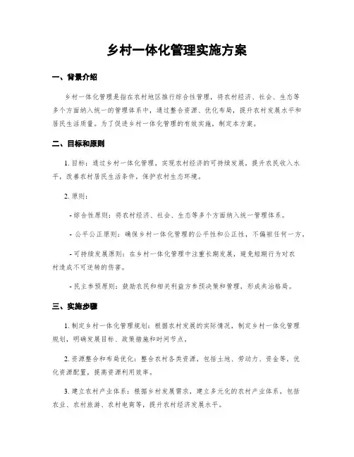 乡村一体化管理实施方案