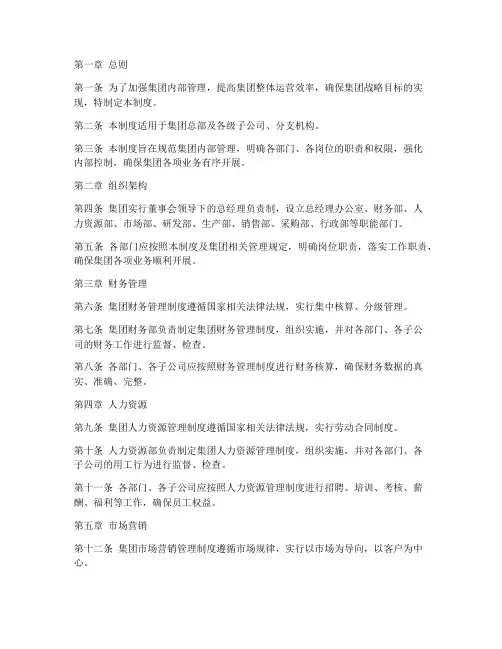 大集团企业管理制度模板
