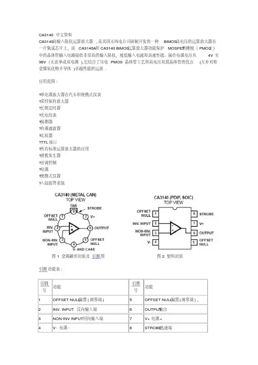CA3140中文资料