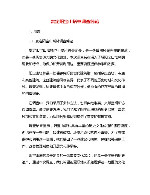 贵定阳宝山塔林调查简论