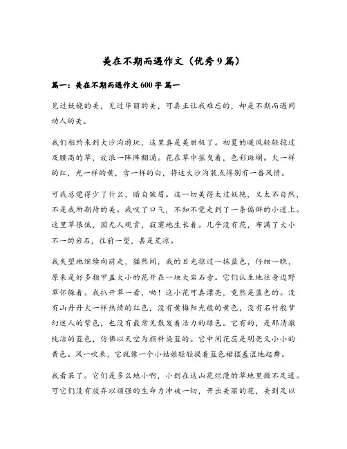 美在不期而遇作文(优秀9篇)