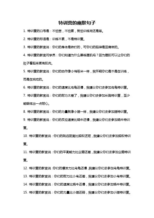 特训营的幽默句子