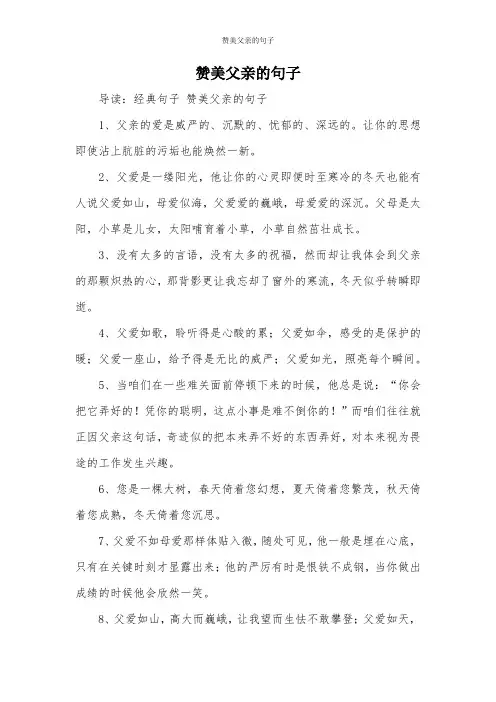 赞美父亲的句子_4