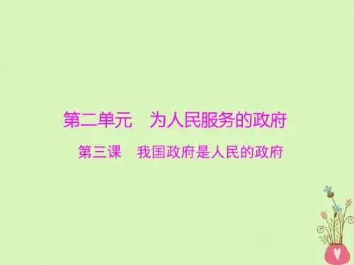 2019版高考政治一轮复习第二单元为人民服务的政府第三课我国政府是人民的政府课件新人教版必修2