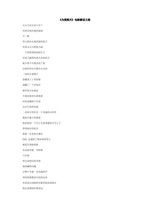 《为爱毁灭》电影解说文案