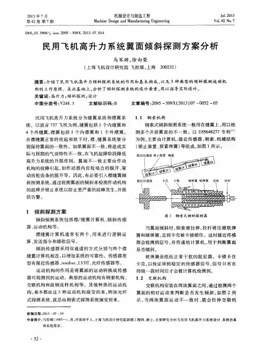 民用飞机高升力系统翼面倾斜探测方案分析