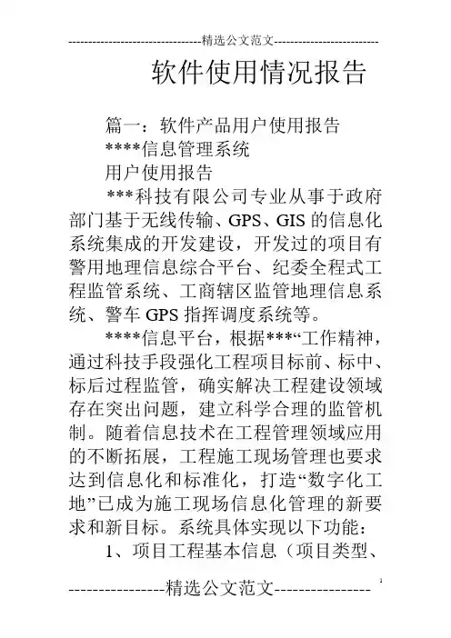 软件使用情况报告