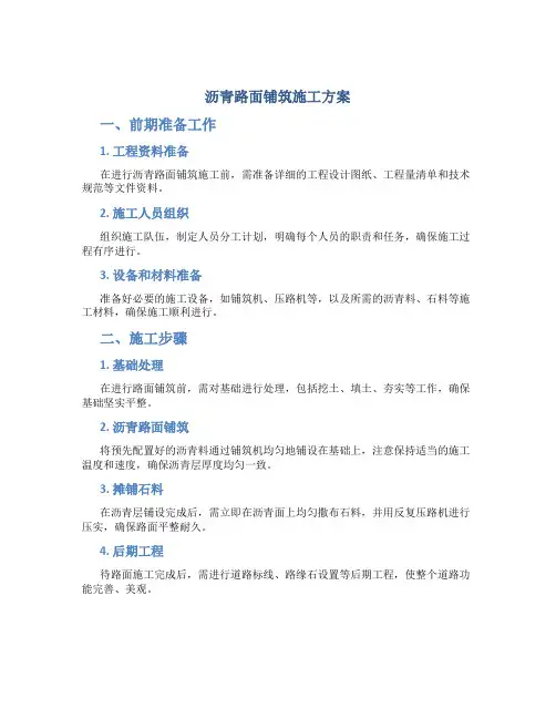 沥青路面铺筑施工方案..
