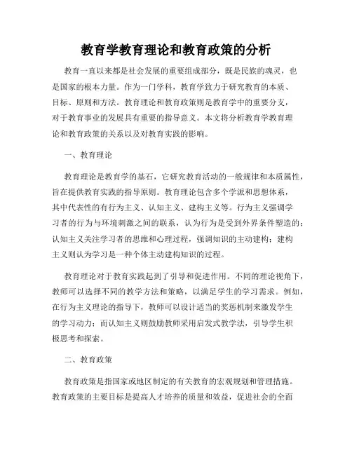 教育学教育理论和教育政策的分析