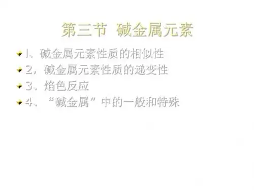 高一化学碱金属元素1