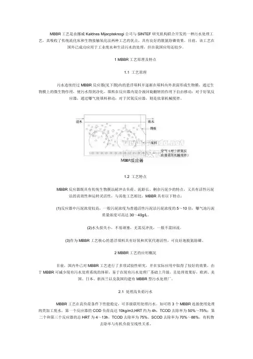 MBBR工艺及其应用