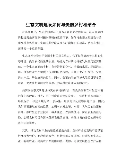 生态文明建设如何与美丽乡村相结合