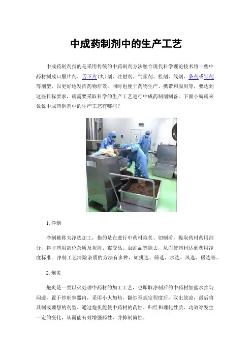 中成药制剂中的生产工艺
