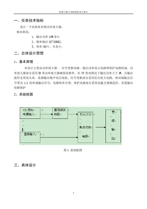 高保真功率放大器