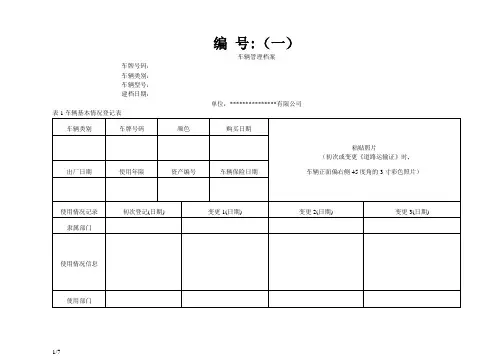 车辆管理档案(一车一档)