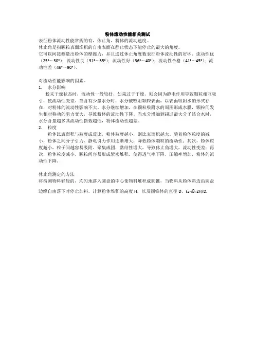 粉体流动性能测试