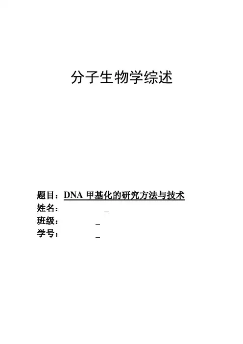 DNA甲基化综述