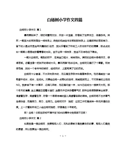 白杨树小学作文四篇