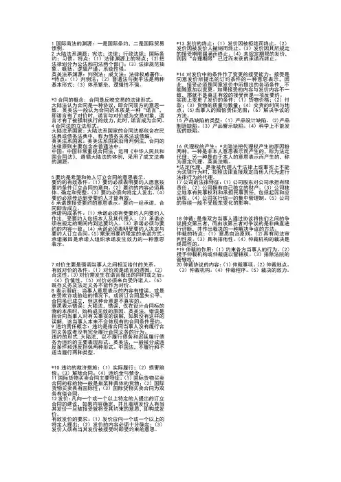 国际商法重点