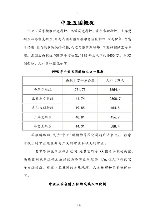 中亚五国_各国概况[彩图]
