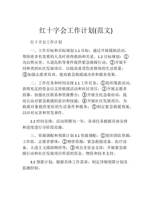 红十字会工作计划(范文)