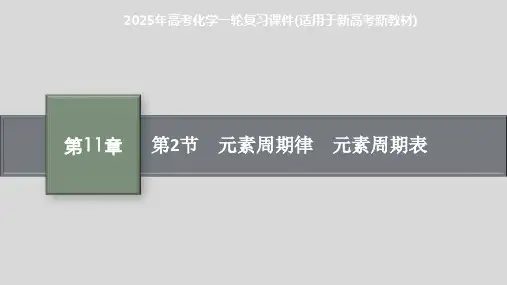 2025年高考化学一轮复习课件(适用于新高考新教材) 第2节 元素周期律 元素周期表