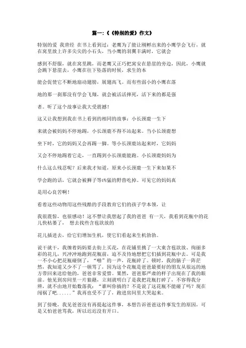 作文特别的爱800字