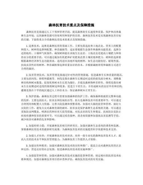 森林抚育技术重点及保障措施