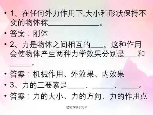 建筑力学总复习