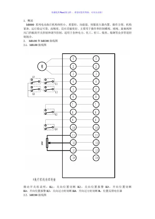 川仪M系列执行器Word版