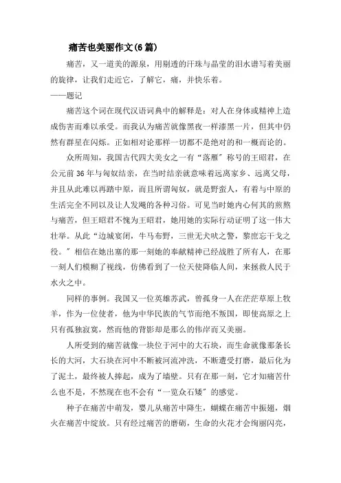 痛苦也美丽作文(6篇)精选