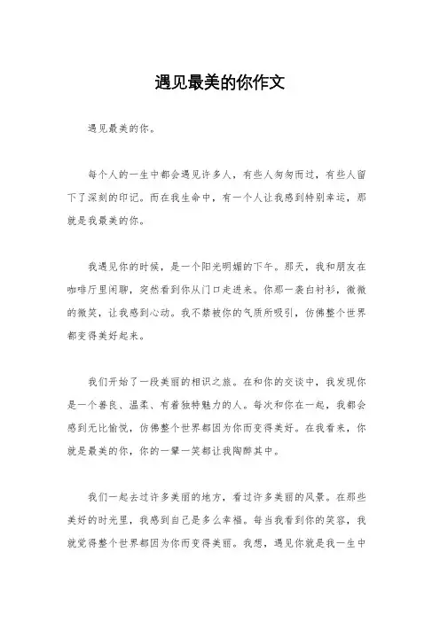 遇见最美的你作文