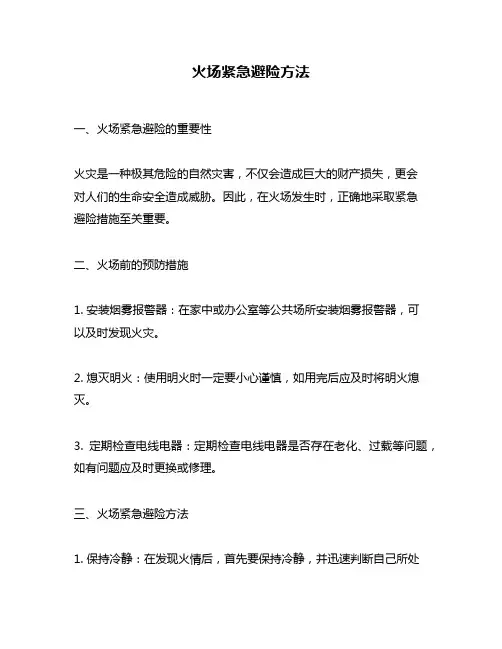 火场紧急避险方法