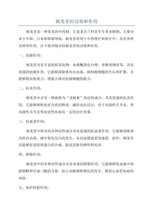 刺龙芽的功效和作用