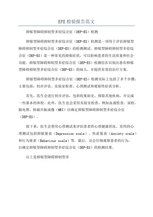 EPE检验报告范文