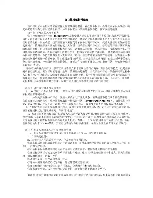 出口信用证拒付处理