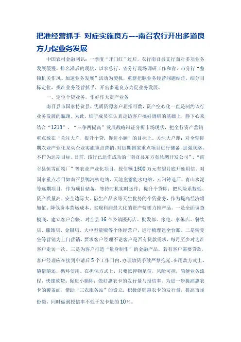 (经营管理)把准经营抓手对症实施良方
