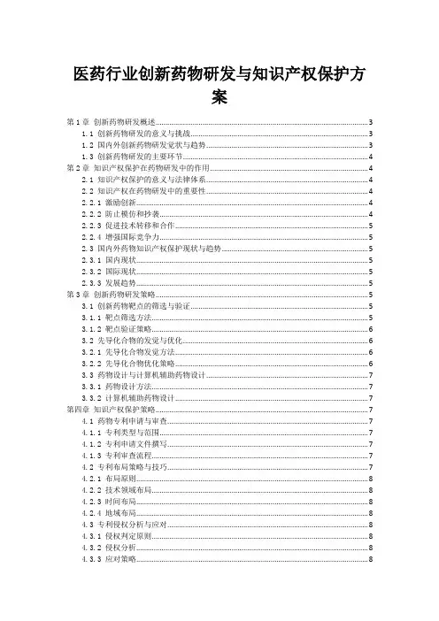 医药行业创新药物研发与知识产权保护方案