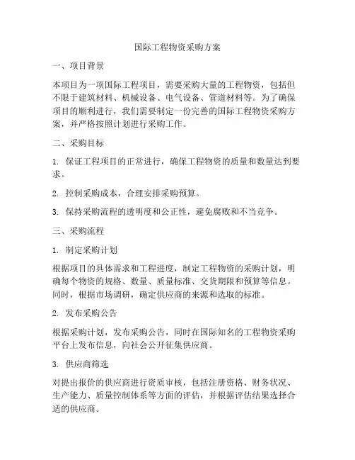 国际工程物资采购方案