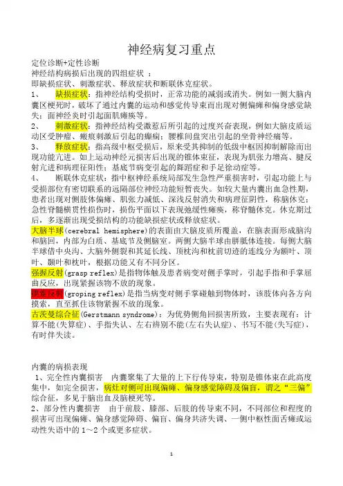 神经病学复习重点