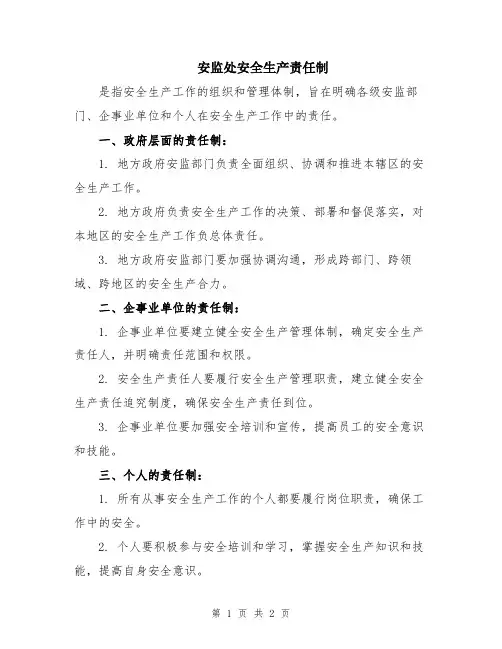 安监处安全生产责任制