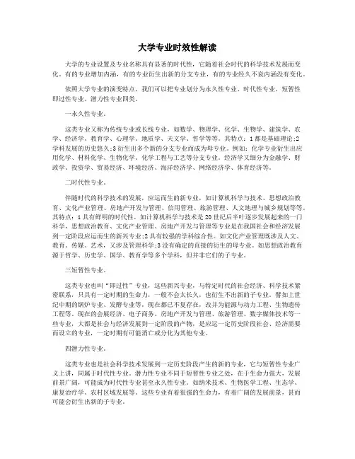 大学专业时效性解读