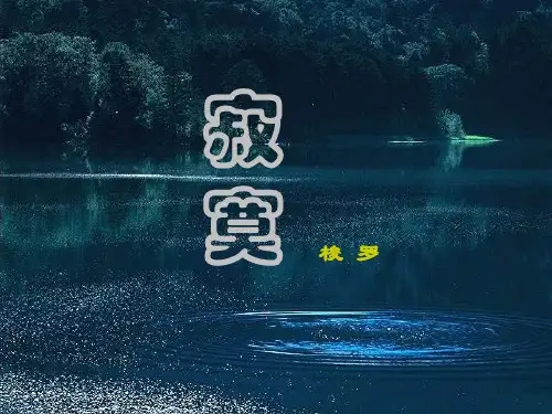 寂寞ppt10 人教课标版
